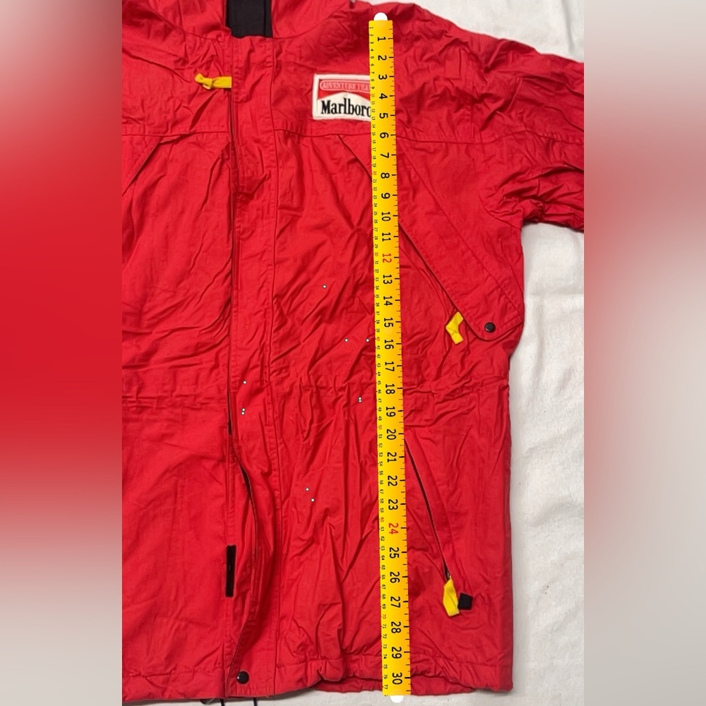 Vintage Marlboro Adventure Team Red Hooded Jacket Mens Large Windbreaker - Picture 8 of 12